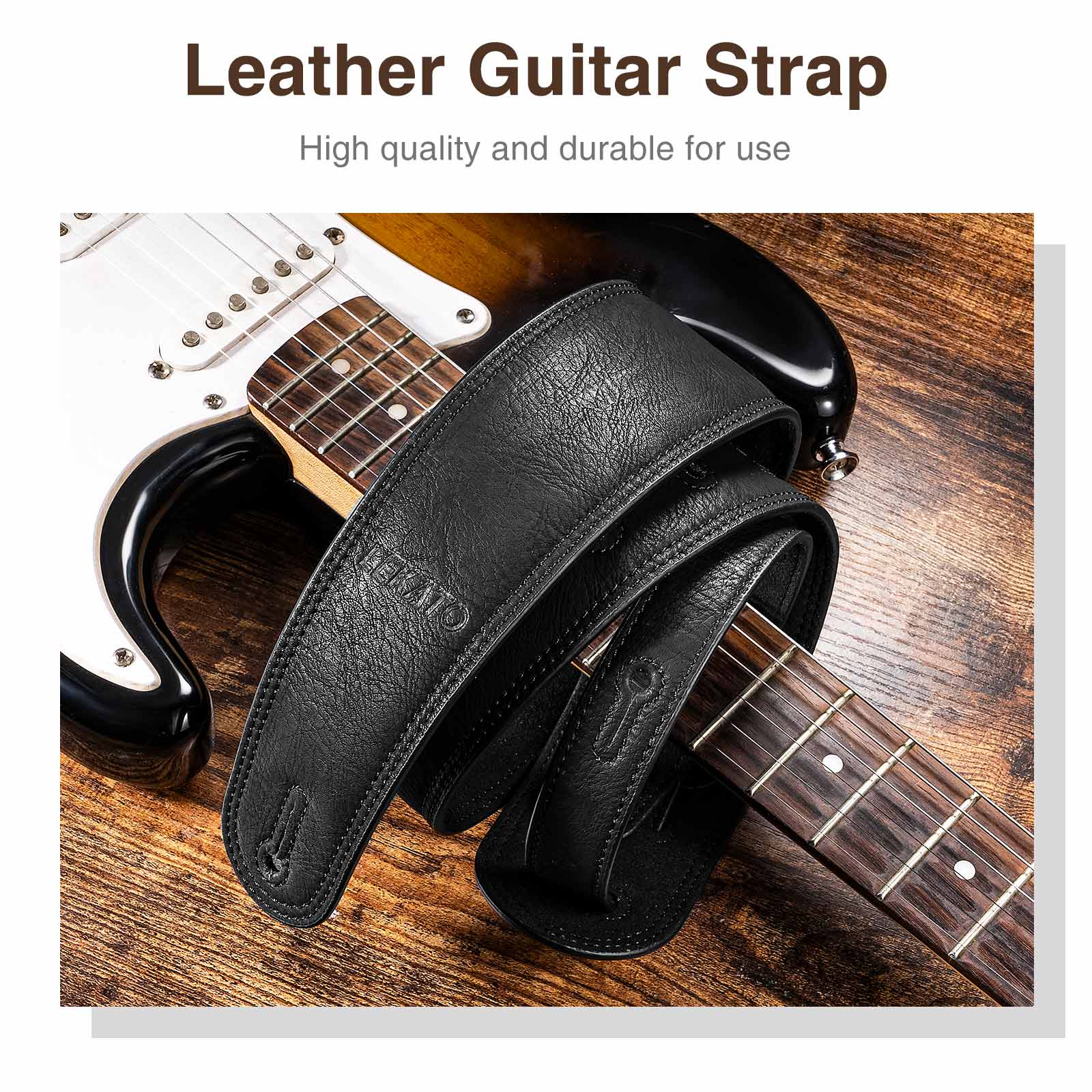 Guitar Strap Padded - Lekato Artisan Leather Bass Strap Handcrafted