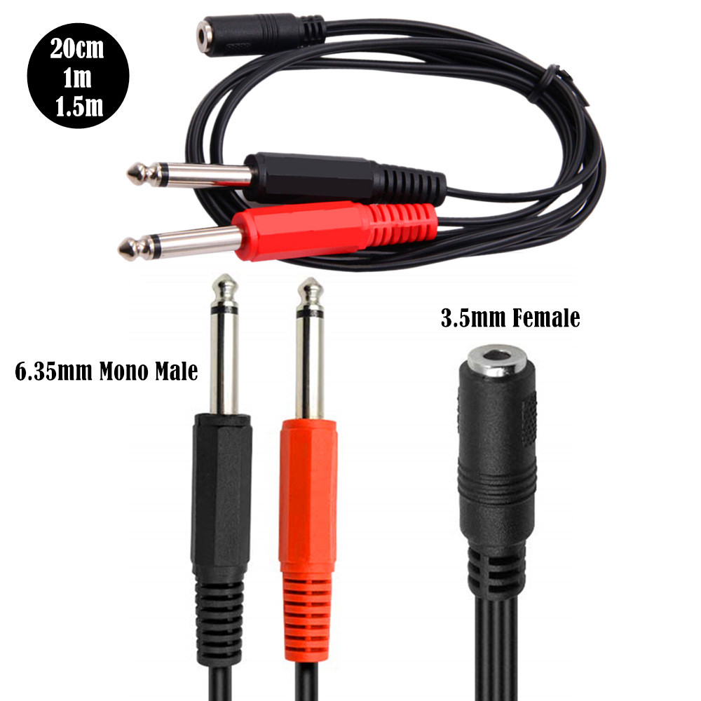 Audio Music Splitter - 6.35 Mm Male To 2 6.35