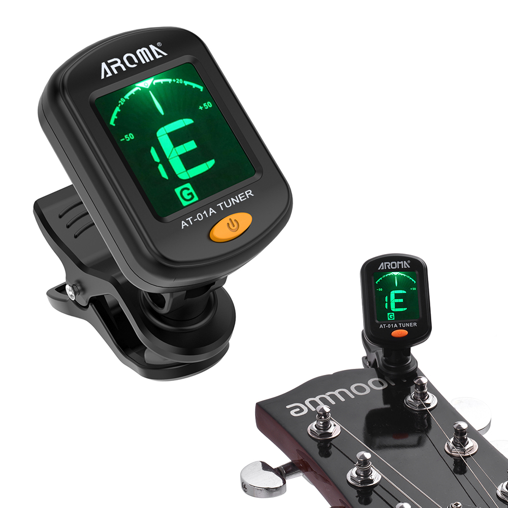 Guitar Tuner Clip - AT-01A Rotatable Clip-on Tuner Universal 12
