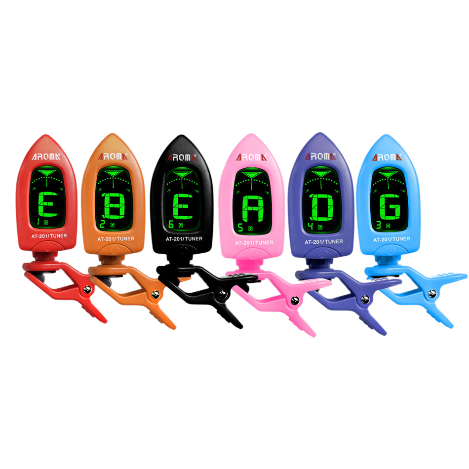 Guitar Tuner Clip - Aroma AT-201 Digital Guitar Tuner 360