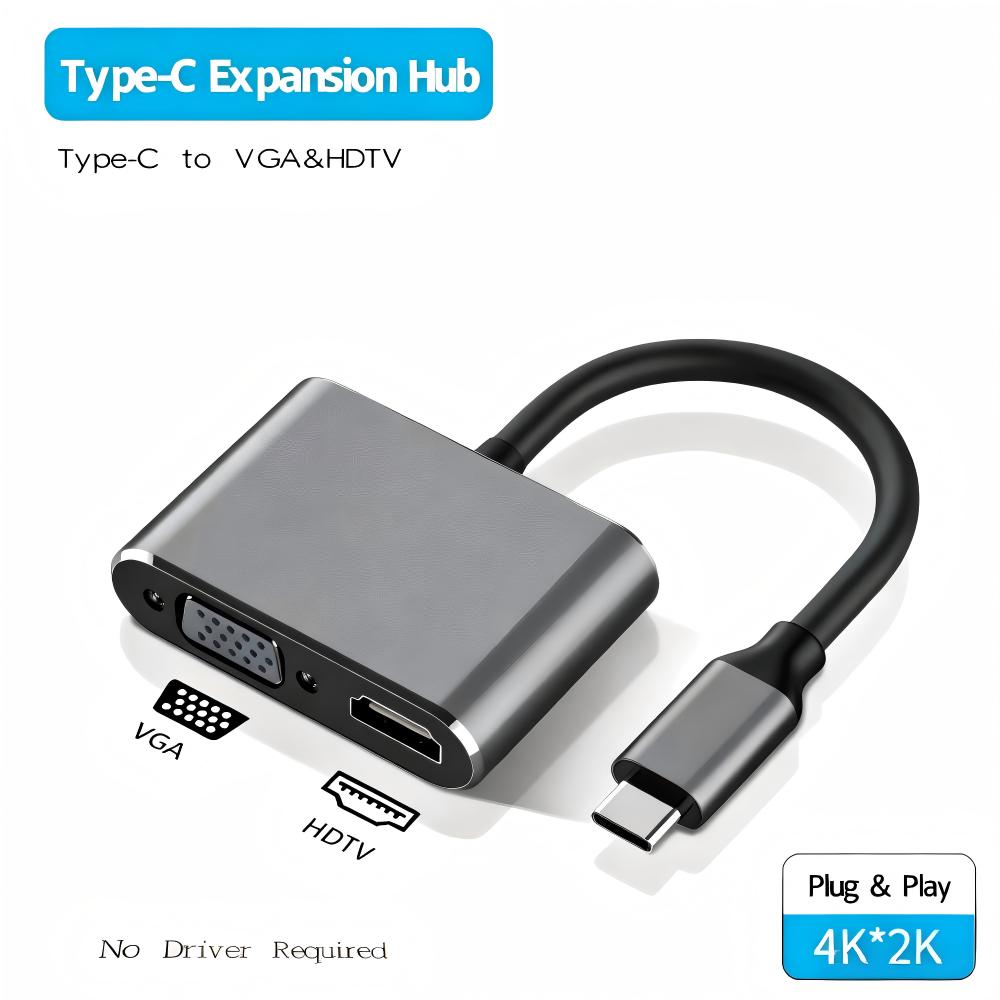 USB 3.0/TYPE-C to HDMI VGA Ada - Audio Music Splitter ulasan dan harga