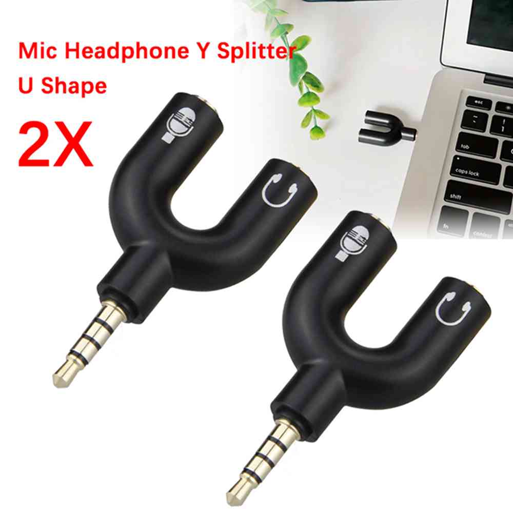 3.5mm Headphone Mic Splitter A - Audio Music Splitter ulasan dan harga