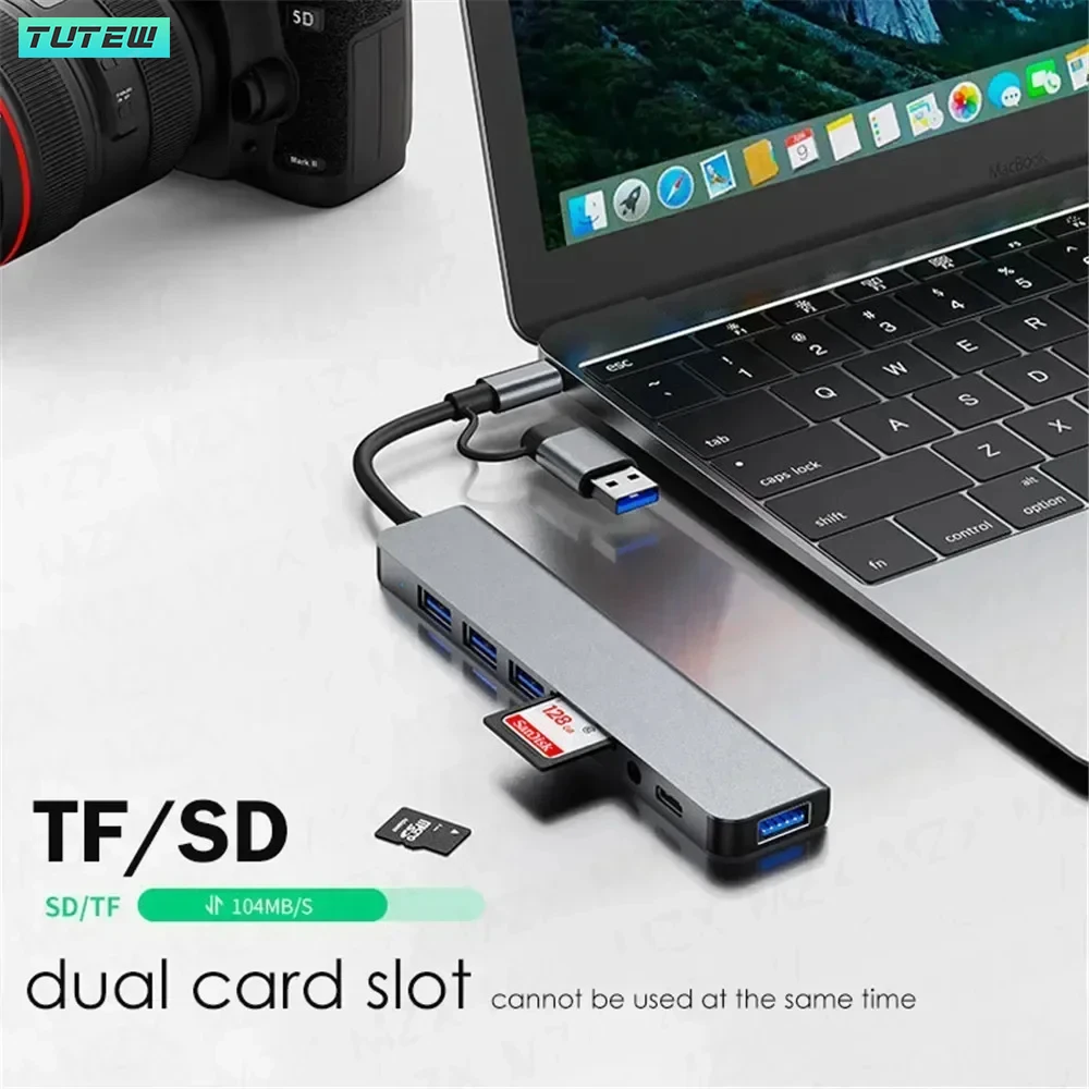 8 in 1 USB C Hub USB Splitter  - Audio Music Splitter ulasan dan harga