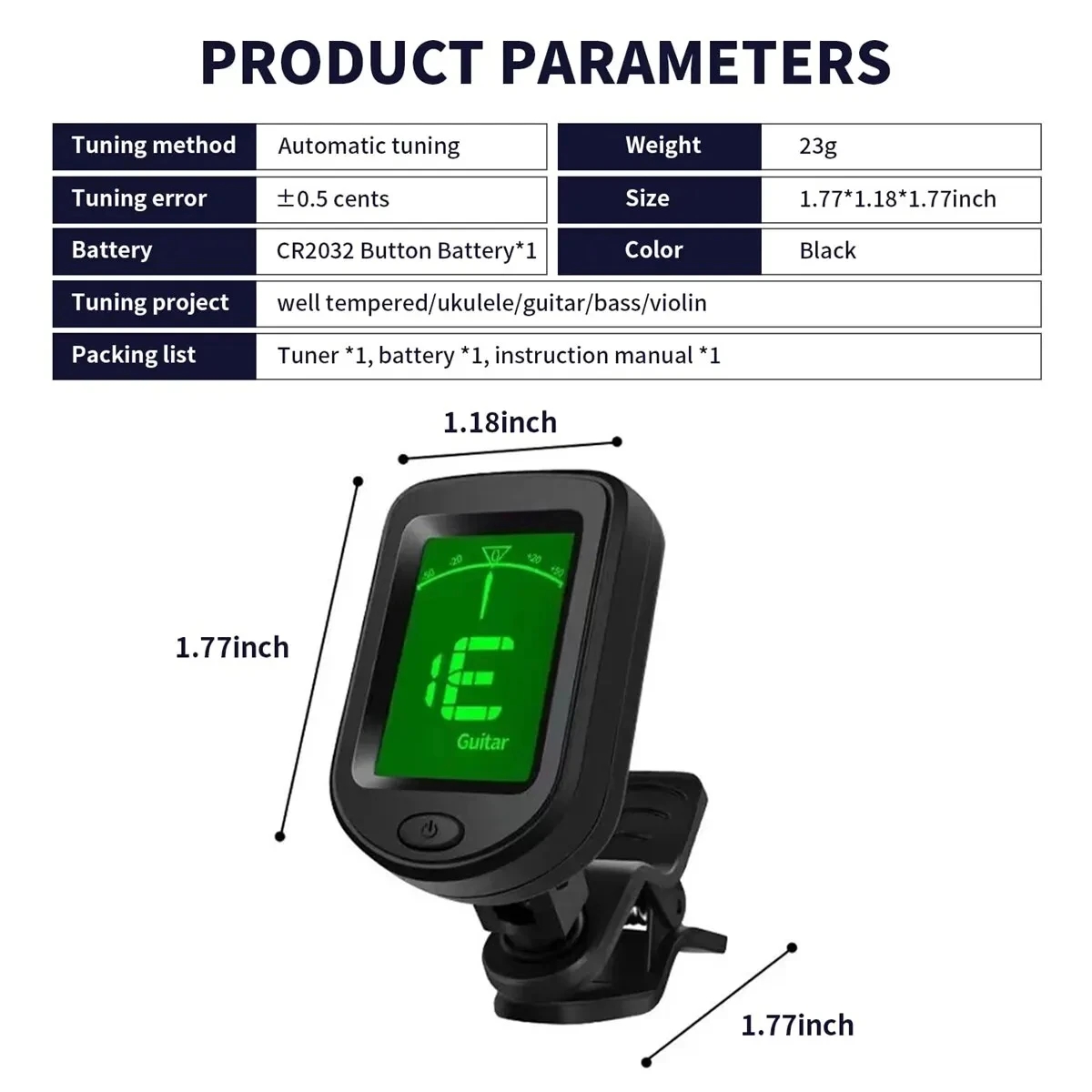 Bass Ukulele Violin Mandolin B - Guitar Tuner Clip ulasan dan harga