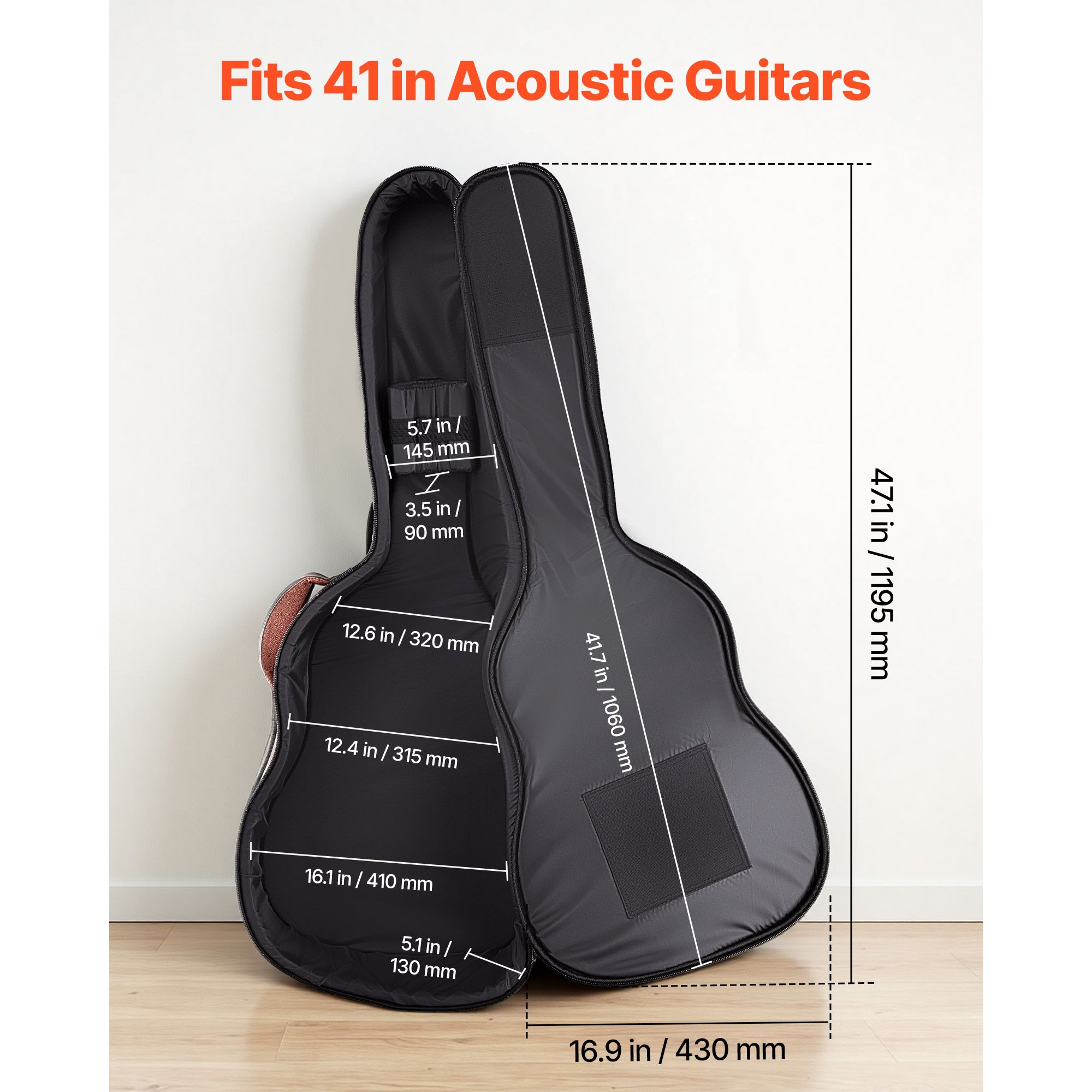 Acoustic Guitar Hard Case, 47. - Guitar Strap Padded ulasan dan harga