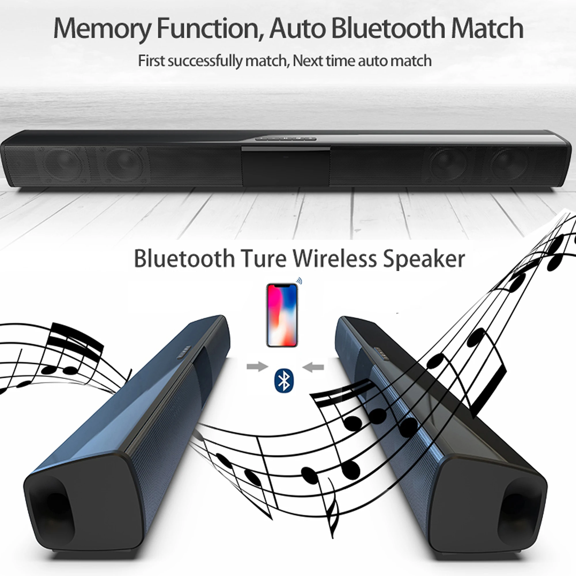 40W High Power Soundbar for TV - Audio Music Generator ulasan dan harga