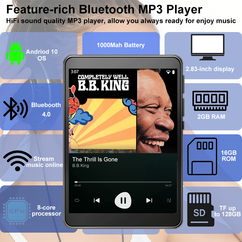 WiFi MP3 Player Andriod 10 Spo - Audio Music For Download ulasan dan harga